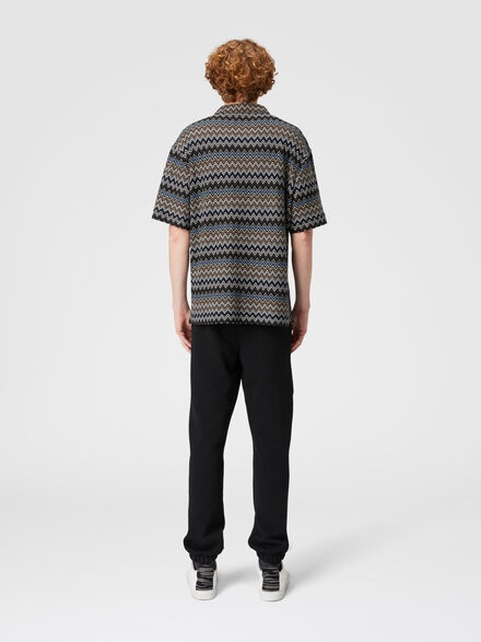 Bowling-cut shirt in zig zag cotton, Multicoloured  - US24WJ03BR00XES91K2