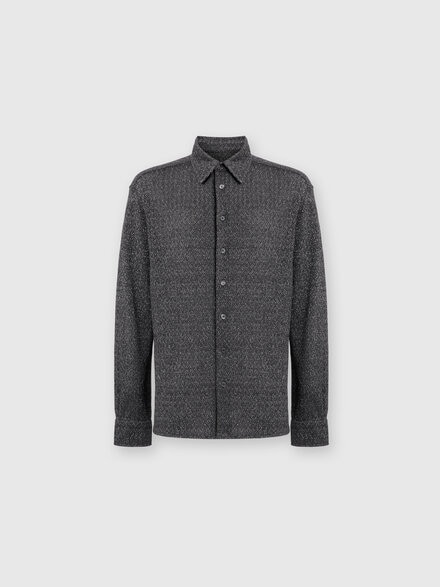 Cotton and viscose zig zag lamé shirt, Black & Multicoloured  - US24WJ09BR00YJS91K3