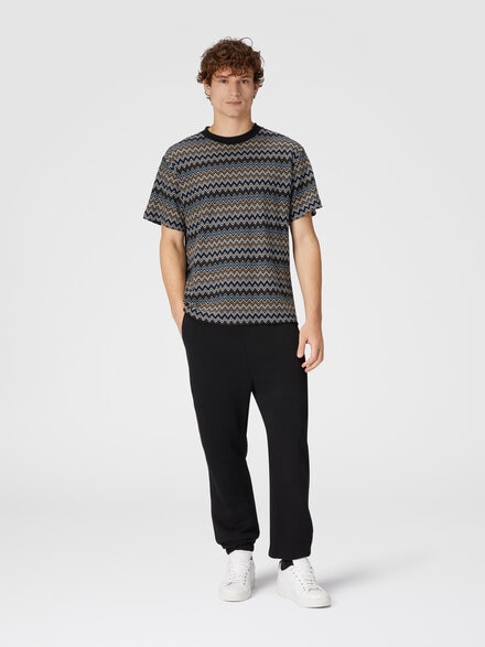 Camiseta con motivo en zigzag y logo en la espalda, Multicolor  - US24WL02BR00XES91K2