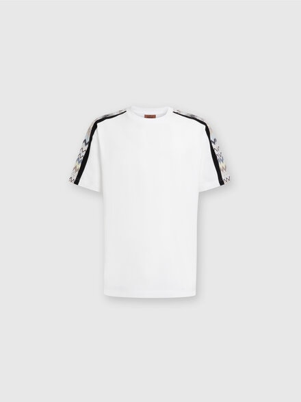 Camiseta de punto de algodón con inserciones en zigzag, Multicolor  - US24WL04BJ00KRS01CZ