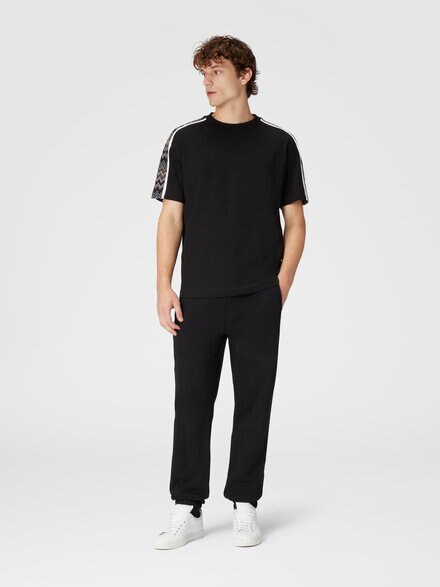 Cotton jersey T-shirt with zigzag inserts, Multicoloured  - US24WL04BJ00KRS91KI