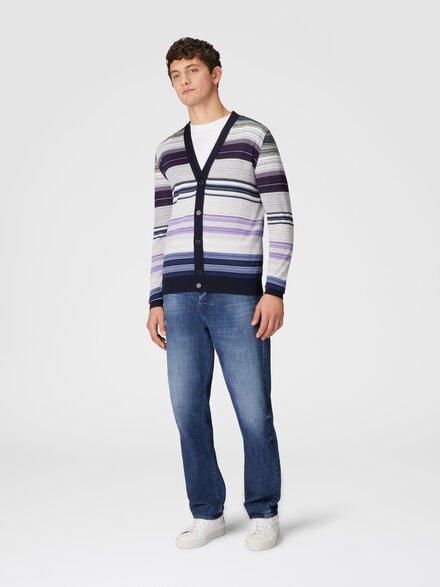 Button-up wool cardigan, Multicoloured  - US24WM0OBK039TSM9H5