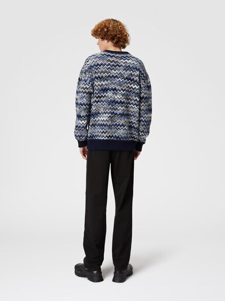 Zigzag wool crewneck pullover, Multicoloured  - US24WN0DBC004OS72G9