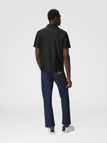 Polo de punto de algodón en zigzag tonal, Gris - US25S20ABJ00LJS91PC
