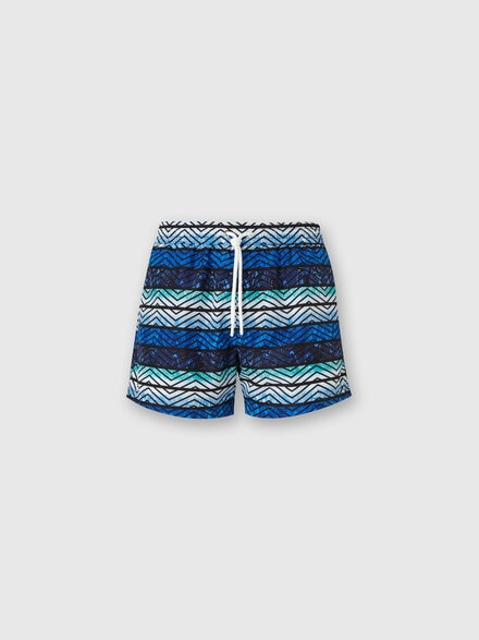 Badehose mit Zickzack-Print mit Streifen und Dégradé, Blau - US25SP00BW00VKS72JP