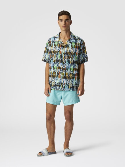 Tonal zigzag swim trunks, Turquoise  - US25SP00BW00VTS72J2