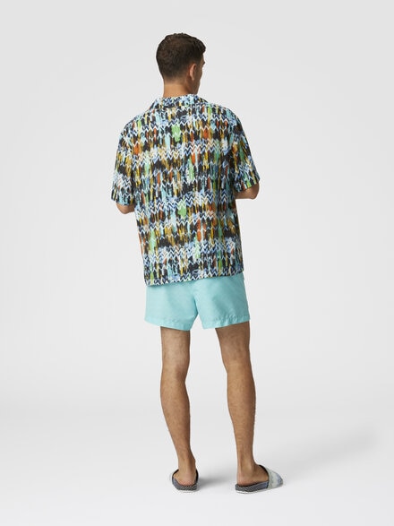 Tonal zigzag swim trunks, Turquoise  - US25SP00BW00VTS72J2