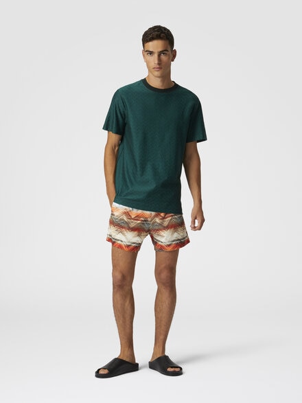 Swim shorts with macro zig zag dégradé print, Orange - US25SP00BW00W2S208J