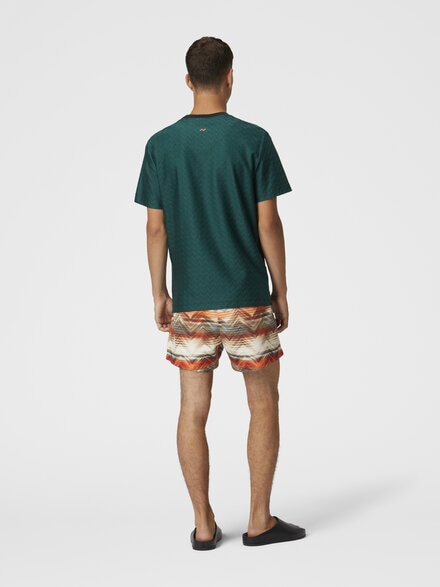 Swim shorts with macro zig zag dégradé print, Orange - US25SP00BW00W2S208J