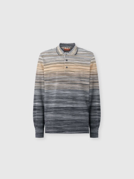 Long Sleeve Polo with Flame Knit, Grey - US25W202BJ0014S91PB