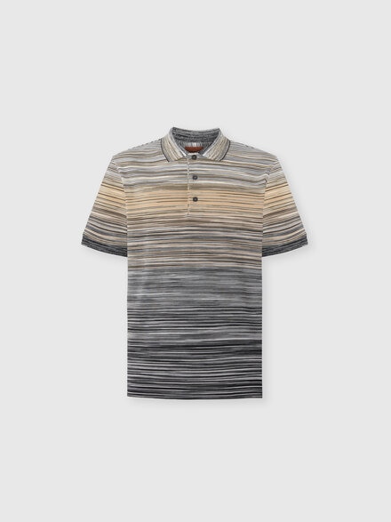 Short Sleeve Polo with Flame Knit, Grey - US25W203BJ0014S91PB