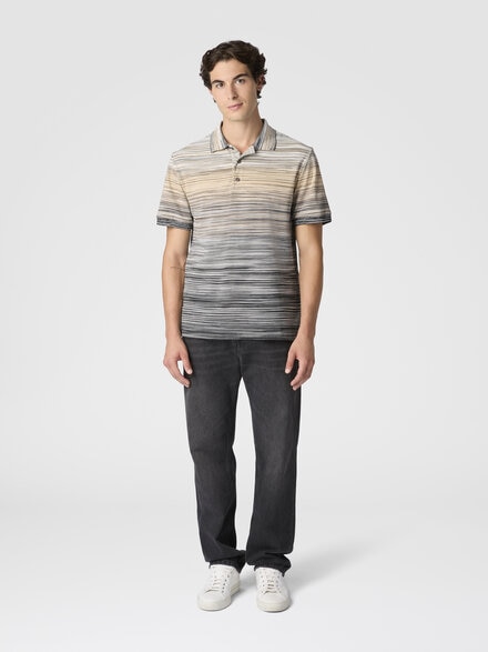Polo de manga corta de punto flameado, Gris - US25W203BJ0014S91PB