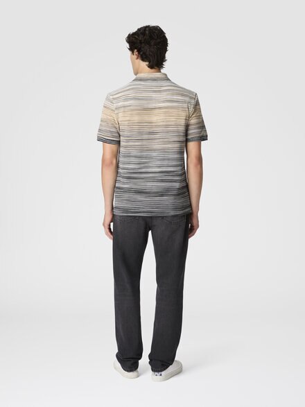 Polo de manga corta de punto flameado, Gris - US25W203BJ0014S91PB