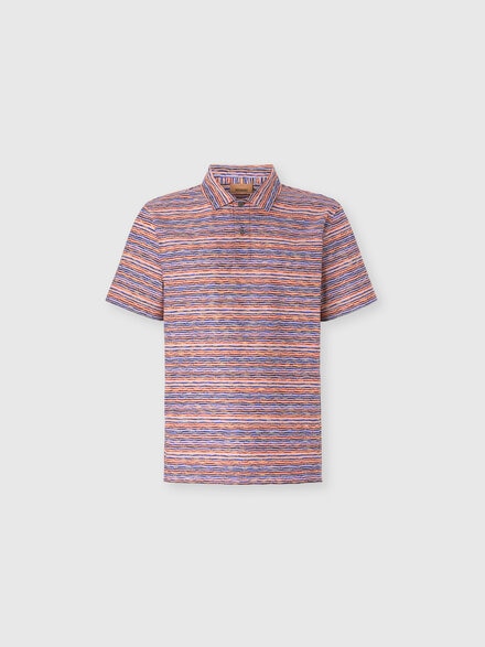 Short Sleeve Polo in Flame Jersey, Red & Blue - US25W205BJ00OKS417H