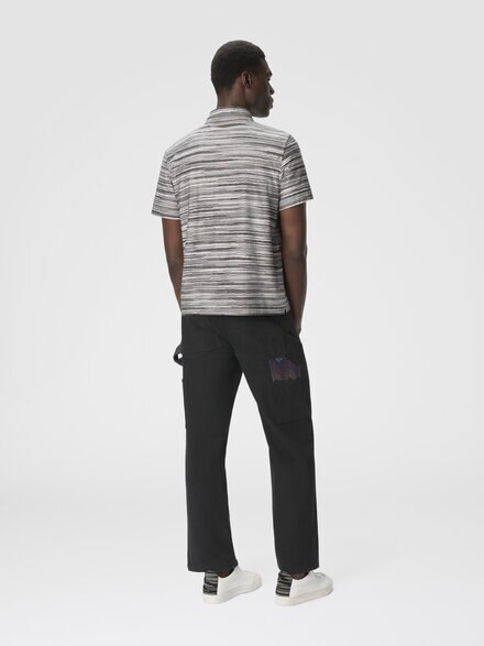 Polo de manga corta de jersey flameado, Gris - US25W205BJ00OKS91QG