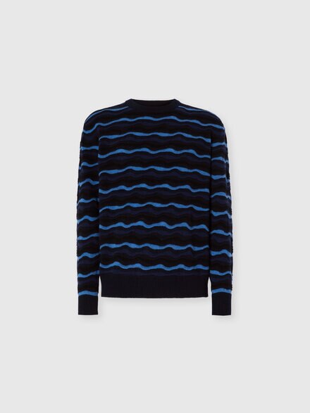 Short Sleeve Polo with Geometric Zigzag Pattern, Blue - US25W20HBJ00OYS72MQ