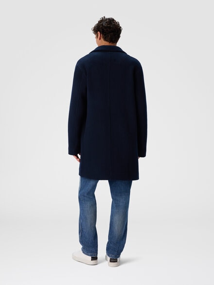 Double knit coat with zigzag pattern, Blue - US25WC0JBT00A9S72MX