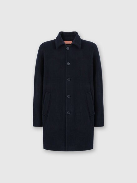 Double Knit Coat with Zigzag Pattern, Black - US25WC0JBT00A9S91QB