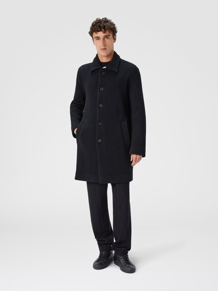 Double knit coat with zigzag pattern, Black - US25WC0JBT00A9S91QB