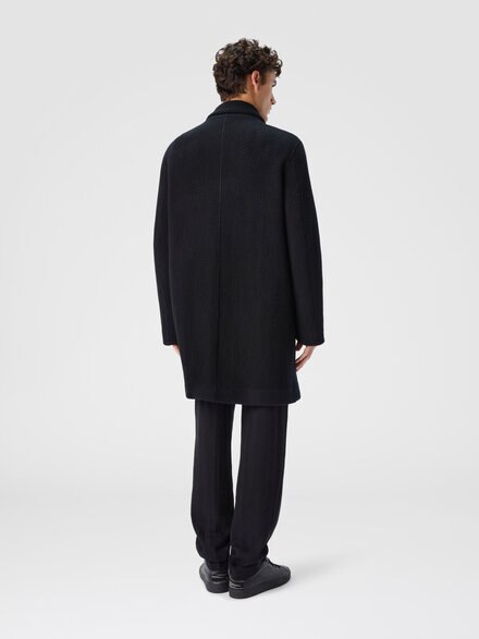 Double knit coat with zigzag pattern, Black - US25WC0JBT00A9S91QB