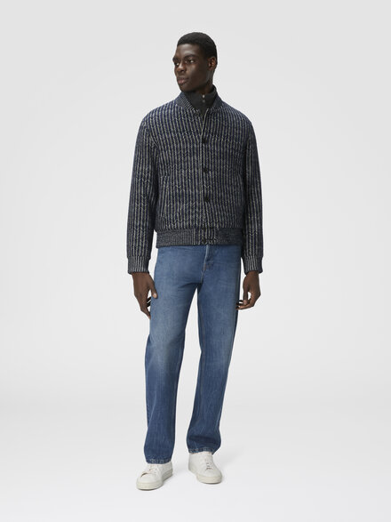 Zigzag bomber jacket, Blue & Grey - US25WC0MBC005FS72LC