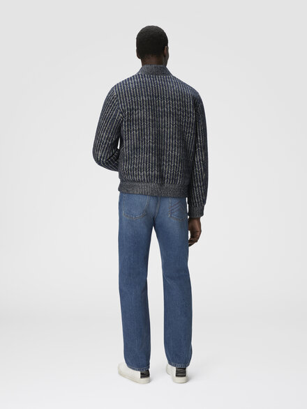 Zigzag bomber jacket, Blue & Grey - US25WC0MBC005FS72LC