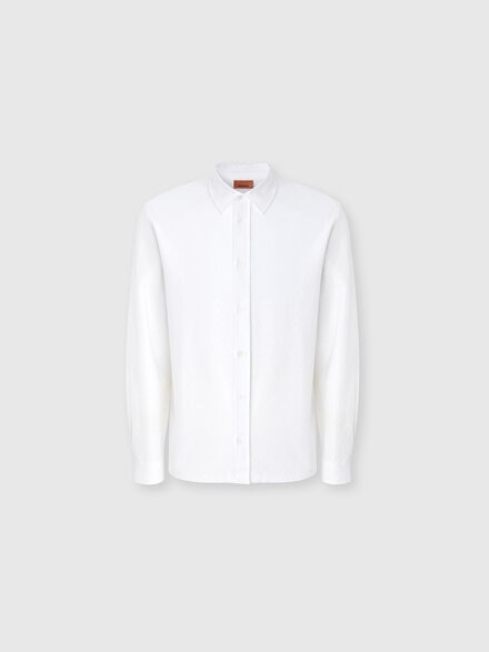 Zigzag Jersey Cotton Shirt Tone on Tone, White  - US25WJ01BJ00LJS01FR