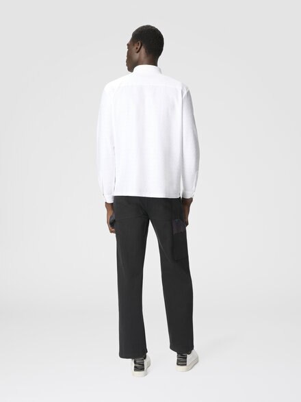 Zigzag jersey cotton shirt tone on tone, White  - US25WJ01BJ00LJS01FR