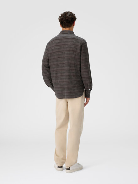 Shirt with micro zigzag tone on tone, Grey - US25WJ02BR013KS91PX