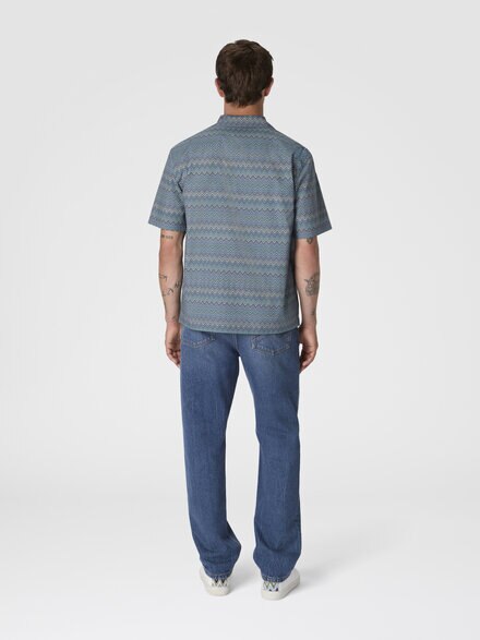 Bowling shirt with zigzag pattern, Multicoloured  - US25WJ03BW00Y1SM9S7