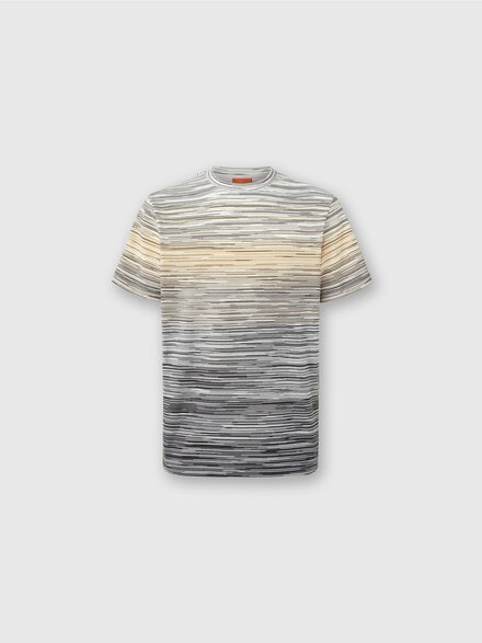 T-Shirt with Faded Flame Pattern, Grey - US25WL03BJ00E5S91PB