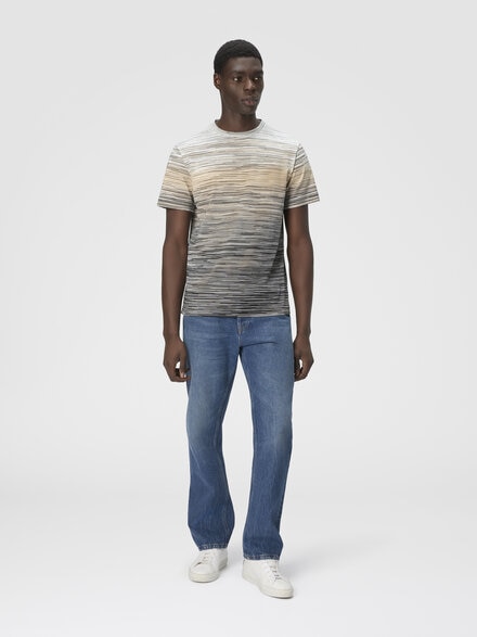 Camiseta con motivo flameado degradado, Gris - US25WL03BJ00E5S91PB