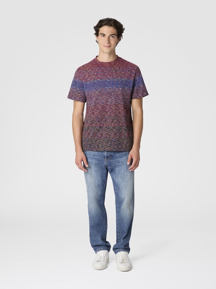 Camiseta con motivo flameado degradado, Borgoña & Azul Oscuro - US25WL03BJ00E5SM9R8