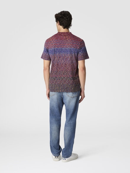 Camiseta con motivo flameado degradado, Borgoña & Azul Oscuro - US25WL03BJ00E5SM9R8