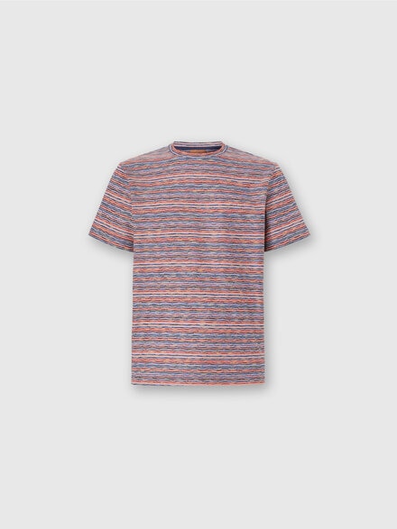 T-Shirt with Flame and Zigzag Pattern, Red & Blue - US25WL04BJ00OKS417H