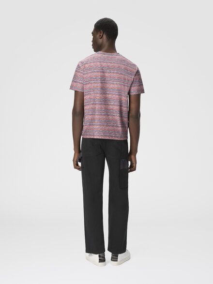 Camiseta con motivo flameado y zigzag, Rojo & Azul Oscuro - US25WL04BJ00OKS417H