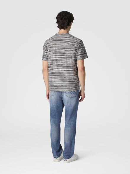 Camiseta con motivo flameado y zigzag, Gris - US25WL04BJ00OKS91QG