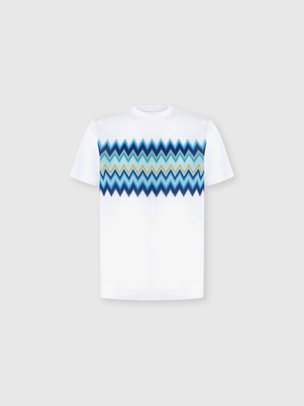 Short Sleeve T-Shirt with Zigzag Insert, Multicoloured  - US25WL0GBJ00POS01IS