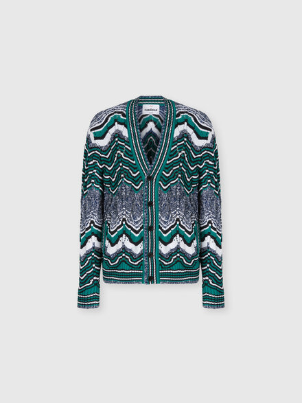 Striped cotton-blend cardigan, Multicoloured  - US26SM0EBK01HWSMSMH