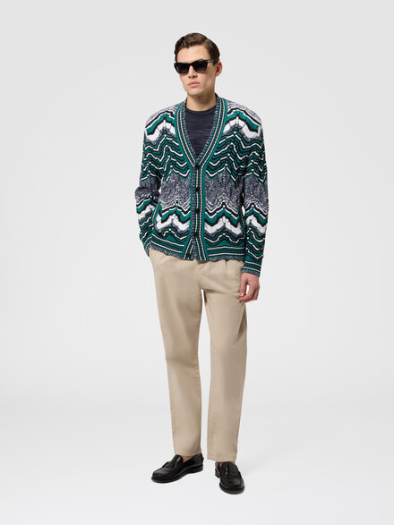 Striped cotton-blend cardigan, Multicoloured  - US26SM0EBK01HWSMSMH