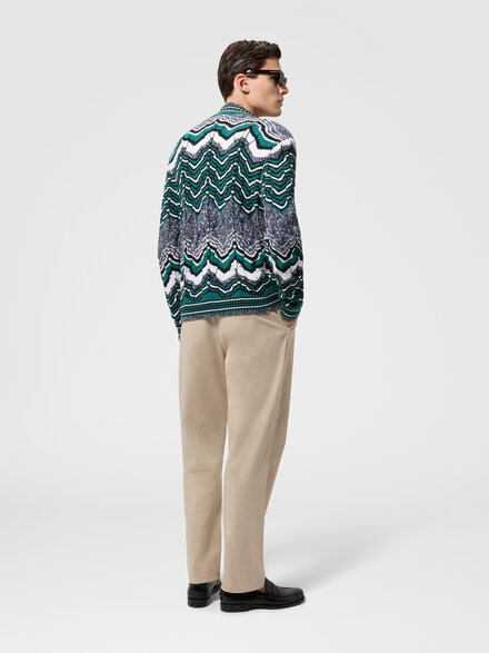 Striped cotton-blend cardigan, Multicoloured  - US26SM0EBK01HWSMSMH