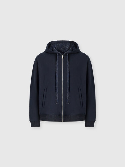 Cotton zip-up hoodie with insert, Blue - US26WW00BJ00RBS72RV