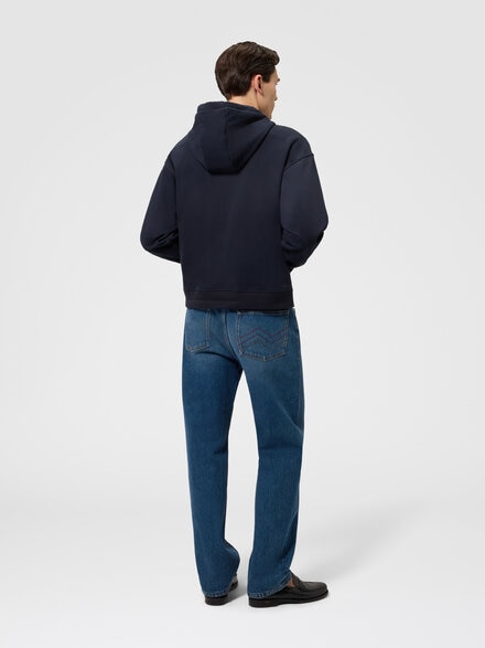Cotton zip-up hoodie with insert, Blue - US26WW00BJ00RBS72RV
