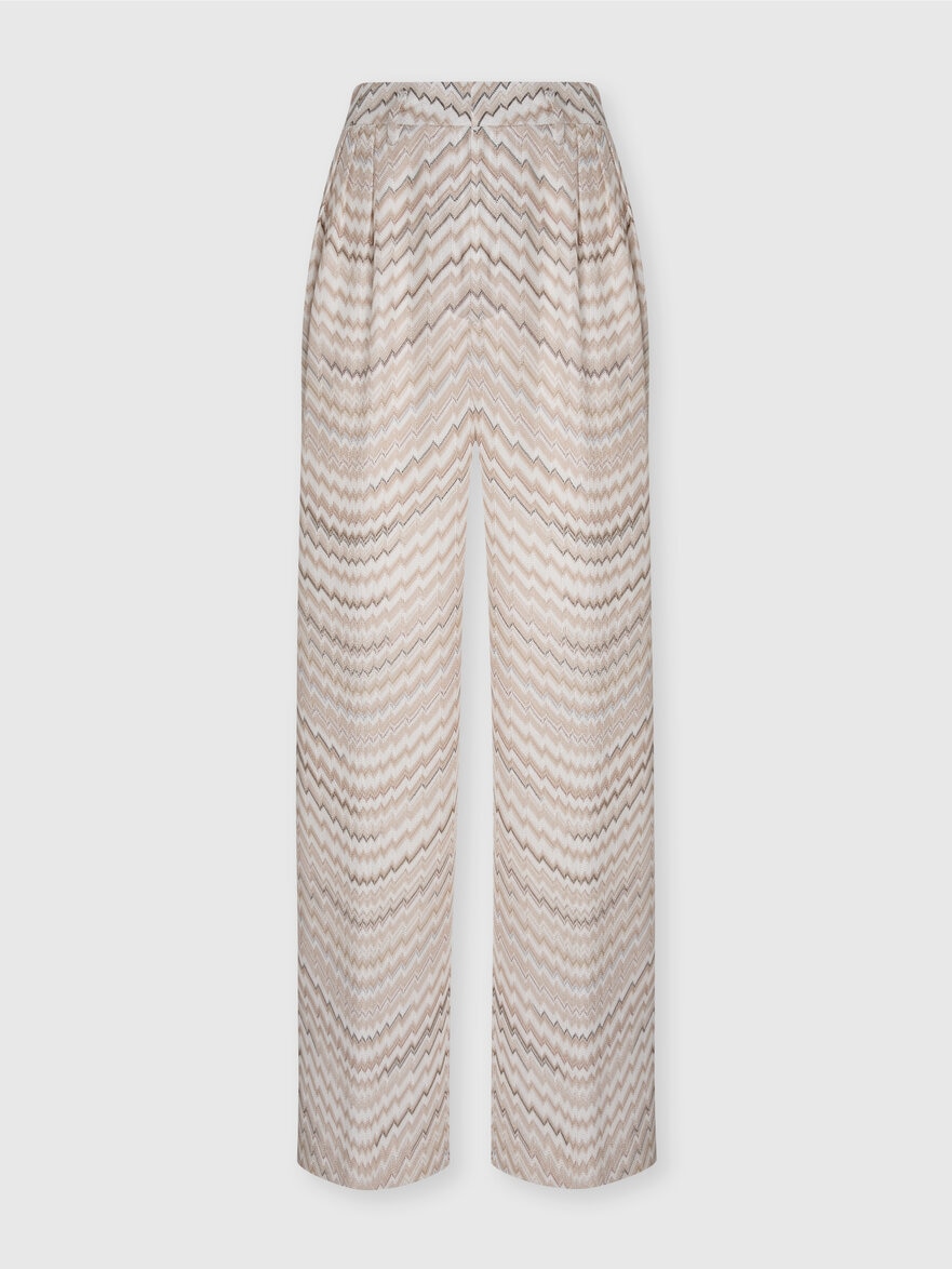 Mid-rise tailored pants with zigzag pattern