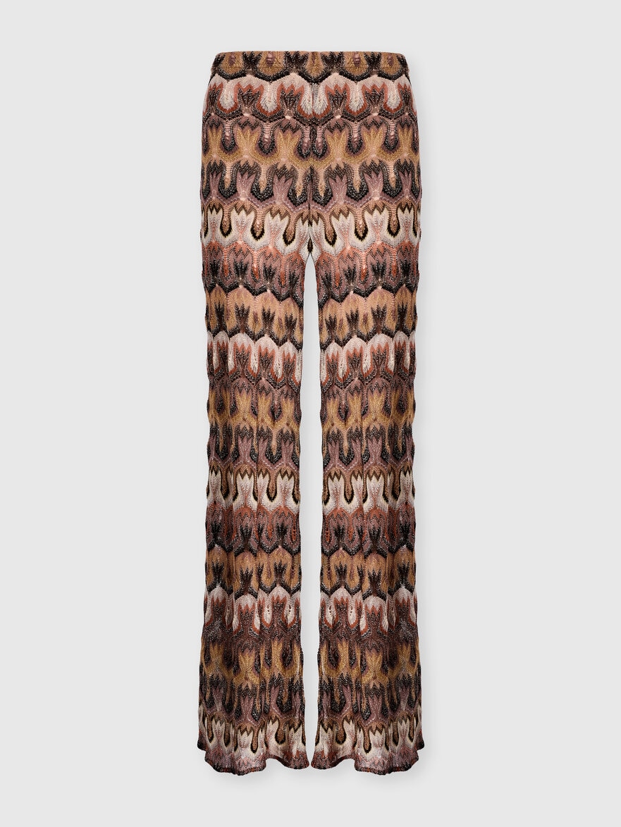 Viscose Lamé Trousers with Arabesque Motif
