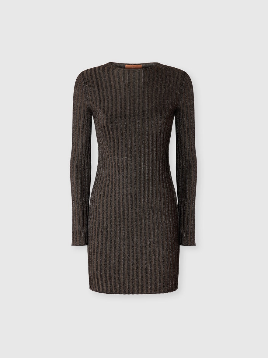 Ribbed viscose lamé mini dress