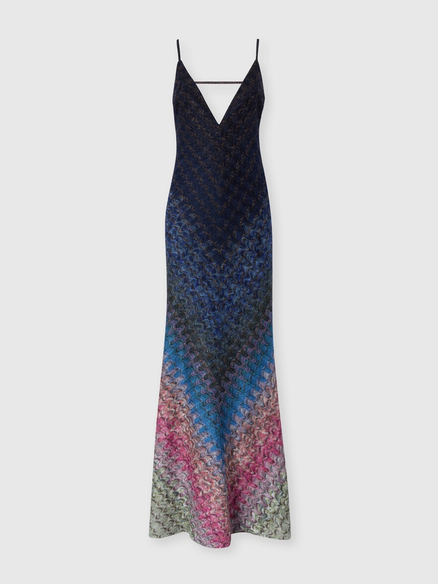 Dégradé Viscose Lamé Long Dress