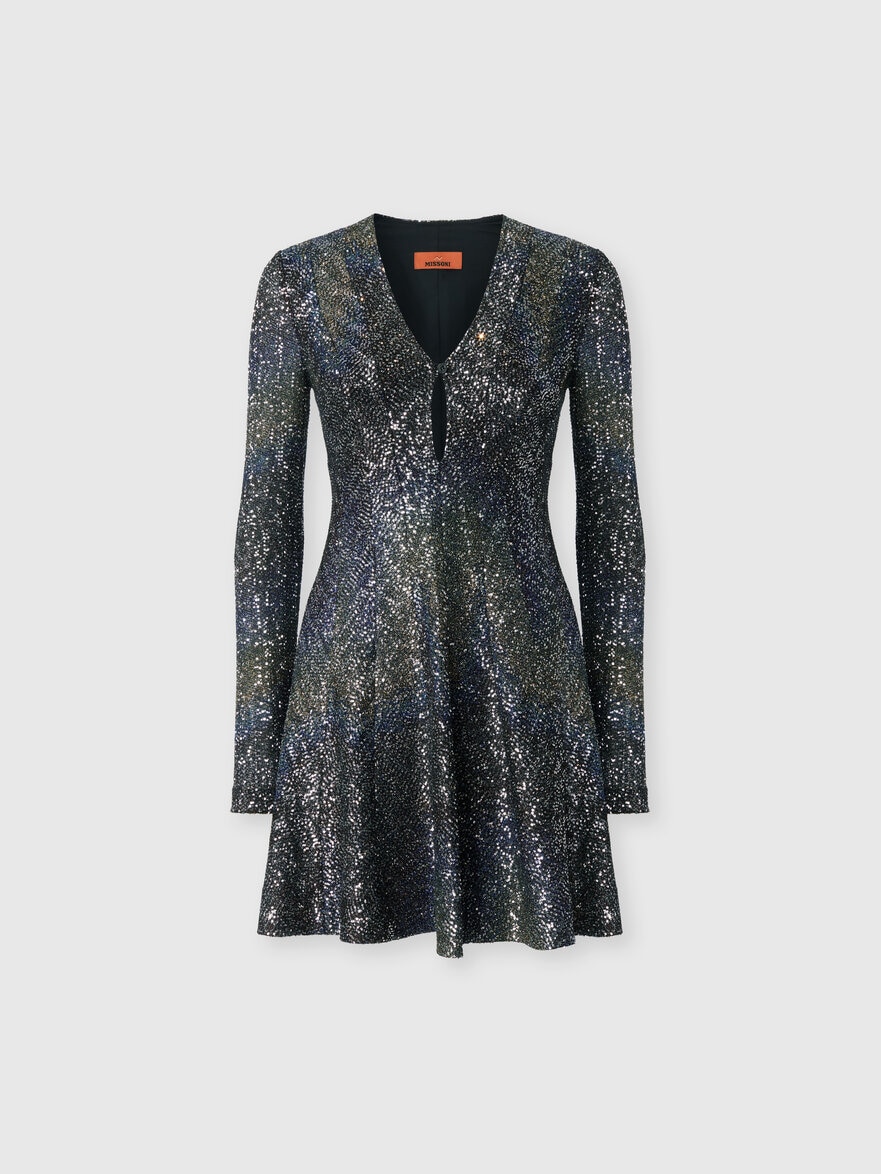 Dégradé mini dress with sequins