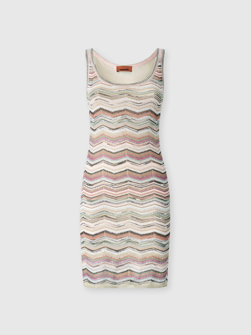 Chevron knit mini dress with sequins