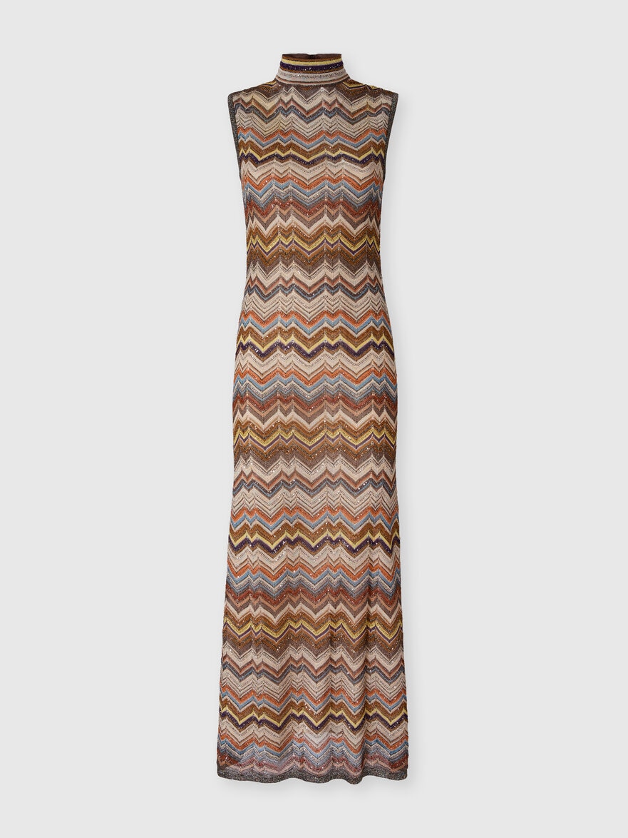 Long Halterneck Dress in Lamé Viscose